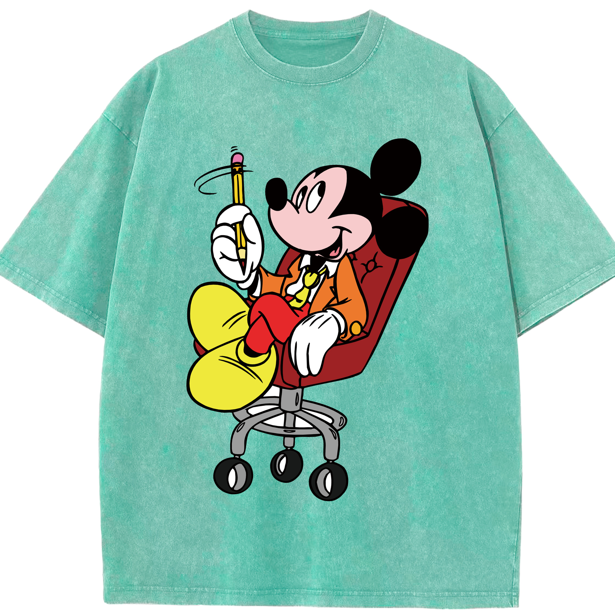 （画像用） ミッキーマウス Mickey Mouse 綿100% ヴィンテージ風 半袖Tシャツ（フロントプリント）